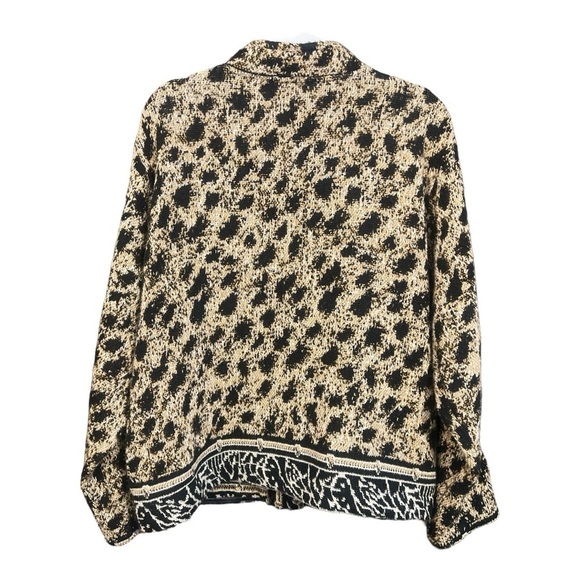 Sugar Street Weavers Vintage Animal Print Button Cardigan Cotton Made in The USA - Picture 2 of 5